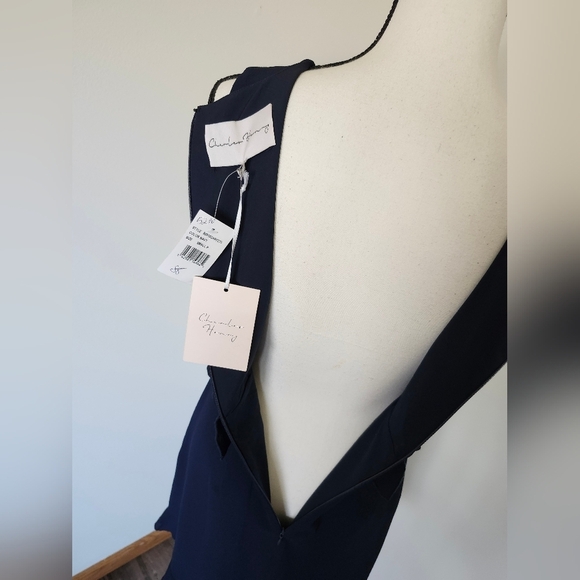 NWT Charles Henry Navy Ruffle Dress - Picture 4 of 5